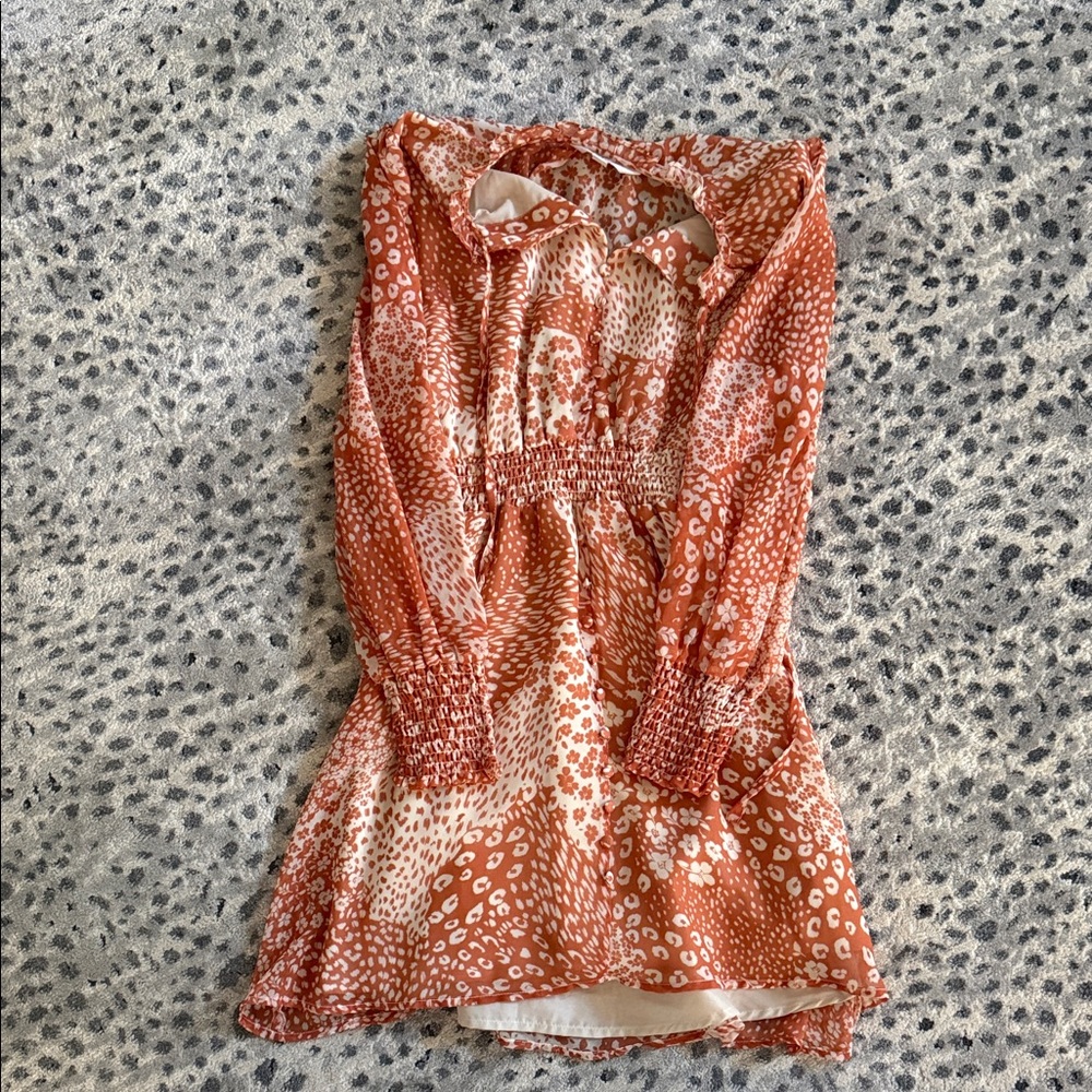 BB Dakota by Steve Madden Orange and White Mini Dress